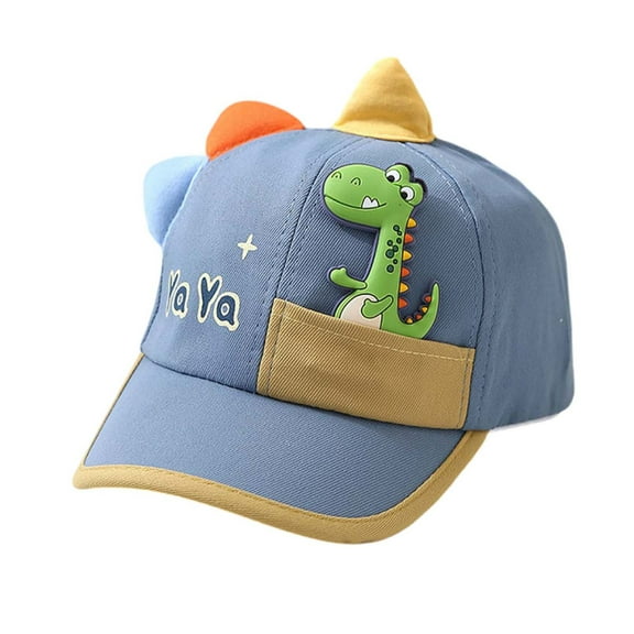 VNKIDY Kids Hats Children Cute Baseball Cap With Dinosaur Figure Pocket Boys Girls Dome Styled Hat With Colorful Horns Letter Embroidery For Outdoor Activities Casual Headwear