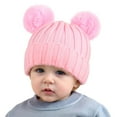 thumbnail image 1 of VNKIDY Kids Hats Children Winter Knitted Hat Boys Girls Warm Solid Color Cozy Beanie Hood With Cute Pom For Cold Weather Stylish Headwear, 1 of 4