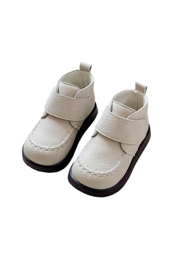 Kids Leather Shoes Girls Winter Fashion Soft Sneakers Sole Ankle Boots Shoes Casual Walking Booties For Toddler Children Daily Wear Cozy Footwear