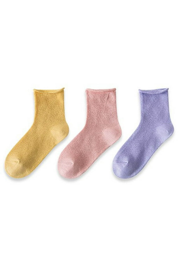 Kids Sock Children Solid Color Breathable Mesh Ankle Sock Soft Comfortable Accessory For All Seasons Daily Wear Play Lovely Socks