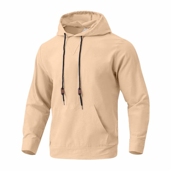 VNKIDY Men Autumn Hooded Sweatshirts Comfortable Fashionable Casual Wear Young And Middle Male Long Sleeve Solid Color Pullover Winter Streetwear Birthday