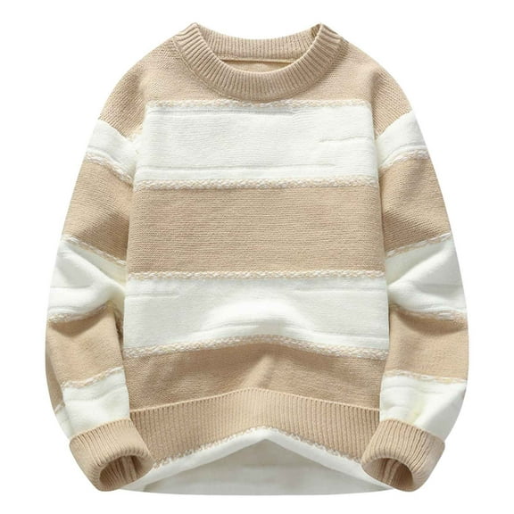 VNKIDY Men Cardigan Autumn Winter Patchwork Long Sleeve Sweater Casual Crewneck Soft Pullover For Daily Wear Relaxed FIT Knitwear
