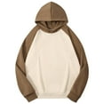 thumbnail image 1 of VNKIDY Men Hooded Pullover Long Sleeved Sweatshirt With Matching Color Raglan Sleeve Sweatshirt Male Autumn Winter Streetwear Relaxed Fit, 1 of 6