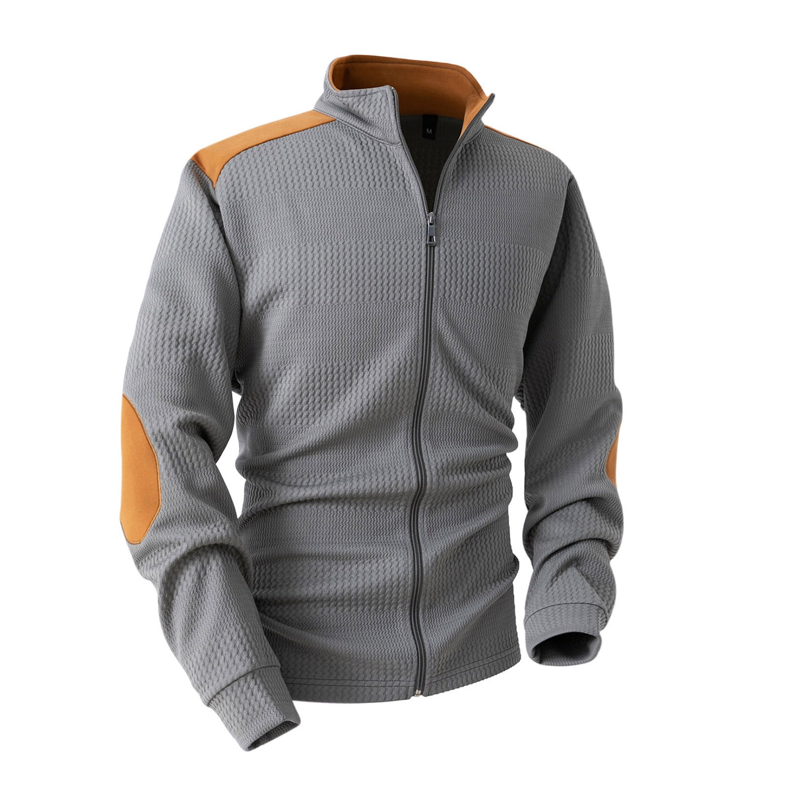 VNKIDY Men Jackets Full Zip Long Sleeve Jacket Textured Knit Outerwear ...