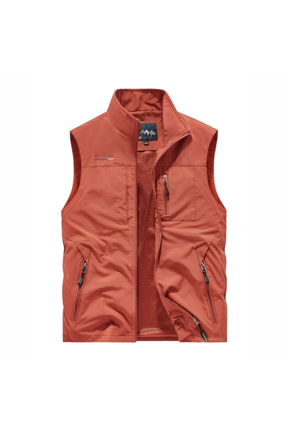 Men Outerwear Vests Lightweight Outdoor Vest With Pocket Solid Color Casual Workwear Sleeveless Loose Fit Breathable Comfortable Jacket For Daily Wear Relaxed Fit Tops