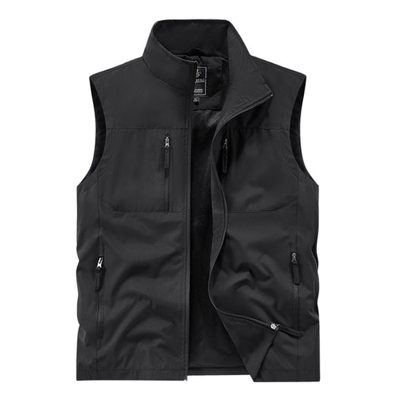 VNKIDY Men Outerwear Vests Outdoor Solid Color Vests For Fishing Lightweight Summer Casual Outerwear Loose Fit Sleeveless Jacket For Outdoor Activities Leisure Tops