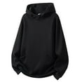 thumbnail image 1 of VNKIDY Men Pullover Hooded Sweatshirt With Half Zip Design Everyday Male Long Sleeve Solid Color Autumn Winter Streetwear Hiking Camping Sports Soft, 1 of 4
