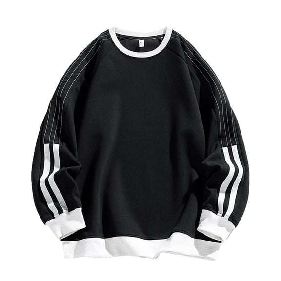 VNKIDY Men Sweatshirt Autumn Winter Crewneck Pullover Long Sleeve Color Blocking Warm Soft Sweatshirt For Outdoor Sports Cozy Tops