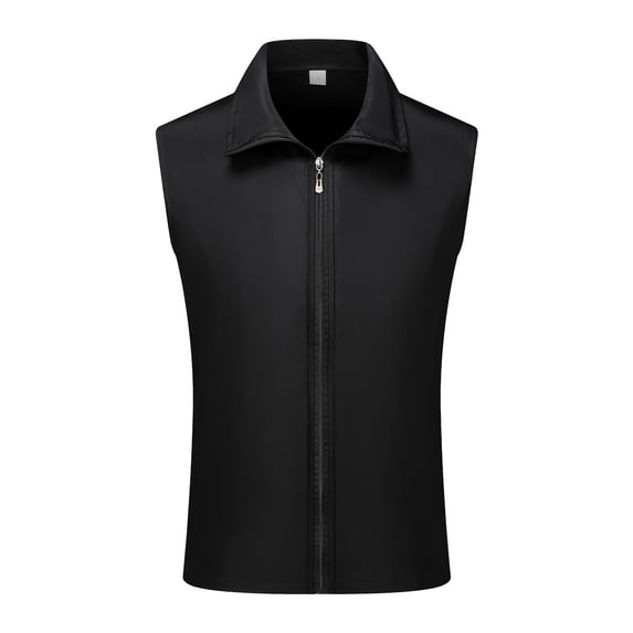 VNKIDY Men's Casual Outdoor Vest Lightweight Solid Color Relaxed Fit Outerwear Coat Sleeveless Collared Zipper Gilet For Daily Wear Cozy Top