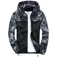 thumbnail image 1 of VNKIDY Men's Coat Autumn Winter Camo Hooded Jacket With Zipper Front Drawstring Trim Long Sleeve Fashion Graphic Coat For Casual Daily Streetwear Activities Trendy Outerwear, 1 of 3