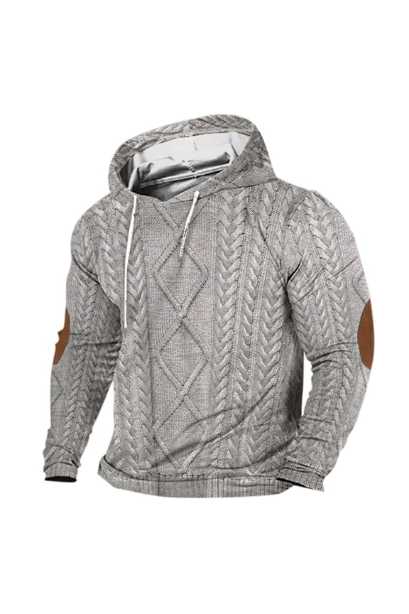 Men's Fall Winter Solid Color Vintage Street Hooded Sweatshirt Male Long Sleeve Pullover Autumn Streetwear Hiking Camping Sports Stylish