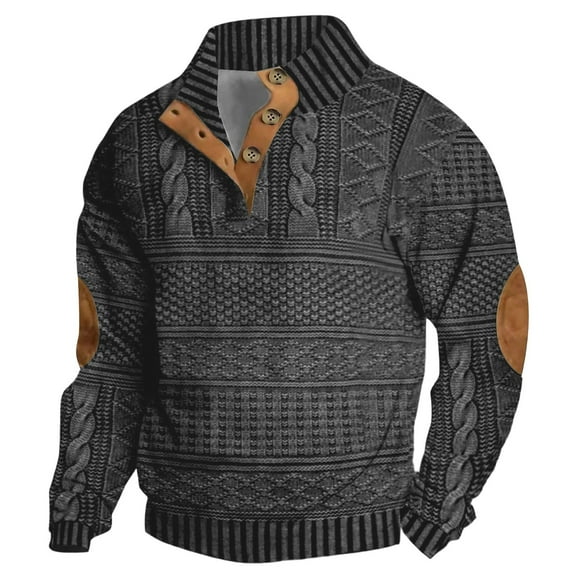 VNKIDY Men's Fall Winter Sweatshirt Loose Plus Size Slim Fit Casual Sweater Male Long Sleeve Solid Color Pullover Autumn Streetwear Trendy