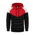 thumbnail image 1 of VNKIDY Men's Hoodies Autumn Winter Street Style Color Block Sweatshirt Long Sleeve Loose Fit Pullover With Drawstring Hood For Outdoor Wear Versatile Tops, 1 of 3