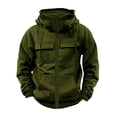 thumbnail image 1 of VNKIDY Men's Hoodies Solid Color Full Zip Hooded Jacket Long Sleeve Drawstring Hooded Sweatshirts With Multiple Utility Pockets For Tactical Casual Fashion Casual Tops, 1 of 7