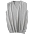 thumbnail image 1 of VNKIDY Men's Knitted Sweater Vest Solid Color Relaxed Fit Soft Pullover Sleeveless V Neck Jumper For Casual Daily Wear Leisure Knitwear, 1 of 5