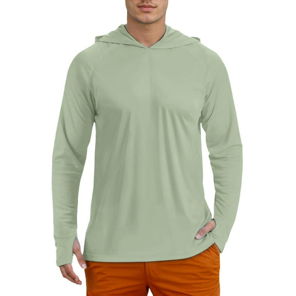 VNKIDY Men's Lightweight Hoodie Summer Casual Pullover Sweatshirt Long Sleeve Comfortable Streetwear Breathable Loose Fit Trendy Soft Fabric Everyday Wear Male Solid Color Winter Outwear Fashionable