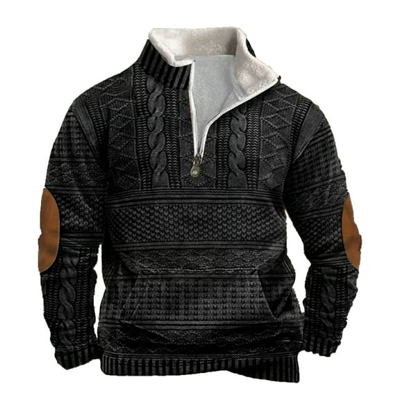 VNKIDY Men's Loose Stand Up Collar Sweatshirt Long Sleeved T Shirt Hooded Sweatshirt Male Solid Color Pullover Autumn Winter Streetwear Trendy