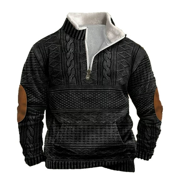 VNKIDY Men's Loose Stand Up Collar Sweatshirt Long Sleeved T Shirt Hooded Sweatshirt Male Solid Color Pullover Autumn Winter Streetwear Trendy