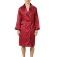 thumbnail image 1 of VNKIDY Men's Loungewear Lightweight Silk Striped Robe With Belt Design Long Sleeve Loose Fit Bathrobe With Front Pockets For Home Relaxing Classic Homewear, 1 of 7
