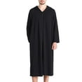 thumbnail image 1 of VNKIDY Men's Loungewear Solid Color Full Length Robe With Hood Long Sleeves Front Zipper Soft Nightrobe For Nightwear and Loungewear Classic Homewear, 1 of 7