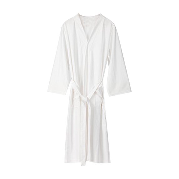 VNKIDY Men's Pajama Autumn Solid Color Lightweight Robe Long Sleeve Comfortable Bathrobe With Belt Design For Home Relaxing Versatile Homewear