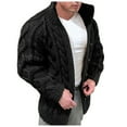 thumbnail image 1 of VNKIDY Men's Sweater Coat Autumn Winter Oversized Solid Color Cable Knit Cardigan Long Sleeve Button Front Thermal Coat For Cold Weather Daily Wear Relaxed Fit Knitwear, 1 of 5