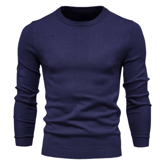 VNKIDY Men's Sweater Coat Autumn Winter Slim Fit Solid Color Knit Sweater Long Sleeve Crewneck Soft Thermal Texture Jumper For Casual Daily Wear Leisure Knitwear