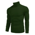 thumbnail image 1 of VNKIDY Men's Sweater Coat Autumn Winter Slim Fit Solid Color Ribbed Knit Turtleneck Sweater Long Sleeve Soft Thermal Jumper For Cold Weather Daily Casual Wear Minimalist Knitwear, 1 of 4