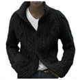 thumbnail image 1 of VNKIDY Men's Sweater Coat Fall Winter Oversized Solid Color Cable Knit Cardigan Long Sleeve Shawl Collar Buttons Down Thermal Jacket For Cold Weather Daily Wear Cozy Knitwear, 1 of 5