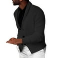 thumbnail image 1 of VNKIDY Men's Sweater Coat Fall Winter Slim Fit Solid Color Textured Knit Cardigan Long Sleeve Button Down Soft Thermal Coat For Cold Weather Outdoor Activities Cozy Knitwear, 1 of 2