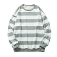 thumbnail image 1 of VNKIDY Men's Sweatshirt Fall Winter Soft Casual Striped Crewneck Sweatshirt Long Sleeve Loose Fit Pullover For Daily Leisure Wear Stylish Tops, 1 of 8