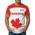 thumbnail image 1 of VNKIDY Mens Canada Maple Leaf Patriotic Print Soccer Short Sleeve T Shirt Crew Neck Quick Dry Casual Athletic Tee For Daily Wear Watermelon Red M, 1 of 4