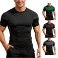 thumbnail image 1 of VNKIDY Mens Crew Neck Mesh Panel Compression Sport Tee Gym Workout Slim Fit Raglan Short Sleeve Quick Dry Stretchy Breathable Athletic Training Tops Stylish Tees XL, 1 of 4