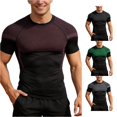 thumbnail image 1 of VNKIDY Mens Crew Neck Mesh Panel Compression Sport Tee Gym Workout Slim Fit Raglan Short Sleeve Quick Dry Stretchy Breathable Athletic Training Tops Leisure Tees M, 1 of 4