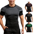 thumbnail image 1 of VNKIDY Mens Crew Neck Mesh Panel Compression Sport Tee Gym Workout Slim Fit Raglan Short Sleeve Quick Dry Stretchy Breathable Athletic Training Tops Versatile Tees XXL, 1 of 4