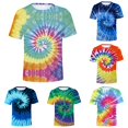 thumbnail image 1 of VNKIDY Mens Crew Neck Tie Dye Graphic T-Shirts Street Regular Fit Short Sleeve Soft Breathable Retro Festival Casual Tee Tops Versatile Tees S, 1 of 3
