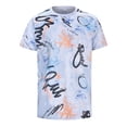 thumbnail image 1 of VNKIDY Mens Graffiti Print Breathable TShirts Short Sleeve Crewneck Casual Streetwear Tees For Summer Daily Wear Blue XXXXXL, 1 of 7
