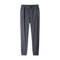 thumbnail image 1 of VNKIDY Mens Pants Casual Slim Fit Sports Pants Solid Color Elastic Waist With Drawstring Lightweight Stretch Zipper Pockets Tapered Leg Trousers For Daily Wear GY4 M, 1 of 9