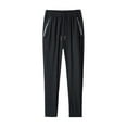 thumbnail image 1 of VNKIDY Mens Pants Casual Slim Fit Sports Pants Solid Color Elastic Waist With Drawstring Lightweight Stretch Zipper Pockets Tapered Leg Trousers For Daily Wear BK1 XXXXL, 1 of 8