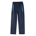 thumbnail image 1 of VNKIDY Mens Pants Waterproof Windproof Rain Pants Elastic Waist Design Lightweight Zipper Pockets Loose Fit Trousers For Outdoor Activities Wet Weather Navy XL, 1 of 9