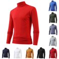 thumbnail image 1 of VNKIDY Mens Turtleneck Solid Color Slim Fit Long Sleeve Tee Stretchy Soft Base Layer Daily Inner Wear Casual Shirts Tops Stylish Tees XL, 1 of 5