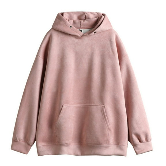VNKIDY Sweatshirt Women Unisex Winter Pure Color Hoodie Long Sleeve Pullover Cozy Streetwear