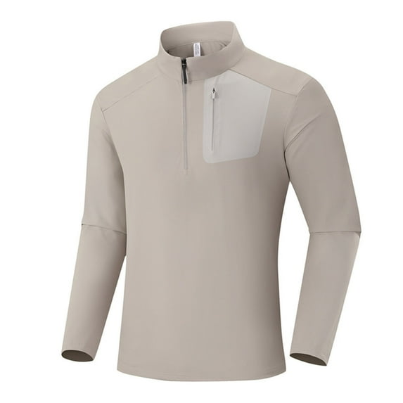 VNKIDY Sweatshirts Men Half Zip Pullover Sweater Long Sleeve Crewneck Athletic Tops With Seamless Pockets Modern Fit Casual Workout Shirt Male Solid Color Autumn Winter Streetwear Cozy