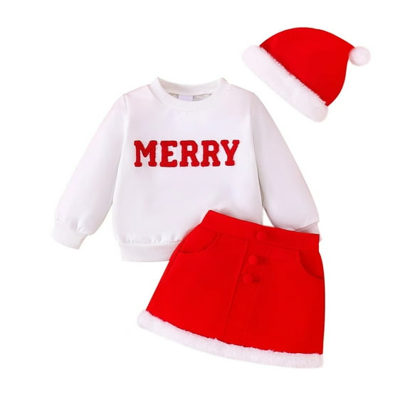 VNKIDY Toddler Girl Christmas Outfits Sets Baby Girl Crewneck Sweatshirt Tutu Skirts Sets Cute Little Girl Clothes Sets Comfort