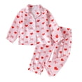 thumbnail image 1 of VNKIDY Valentine's Day Girls Baby Flower Prints Homewear Set Long Sleeve Collared Buttoned Top Elastic Waisted Pants For Casual Daily Wear Trendy Outfit, 1 of 9