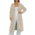 thumbnail image 1 of VNKIDY Women Cardigan Fall Winter Long Sleeve Hooded Knit Cardigan Stylish Solid Color Warm Outerwear With Pockets Classic Knitwear, 1 of 7
