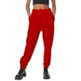 thumbnail image 1 of VNKIDY Women Casual Pants Casual Pants Loose Fit Mid Rise Elastic Waist Comfortable Pants For Everyday Wear Home Outdoor Activities Fall Winter Cozy Trousers, 1 of 5