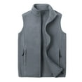 thumbnail image 1 of VNKIDY Women Outerwear Vests Plush Solid Color Full Zipper Stand Collar Reversibler Vest Sleeveless Warm Outerwear For Cold Weather Athletic Outerwear, 1 of 5