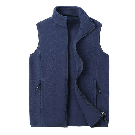 VNKIDY Women Outerwear Vests Plush Solid Color Full Zipper Stand Collar Reversibler Vest Sleeveless Warm Outerwear For Cold Weather Stylish Outerwear