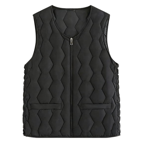VNKIDY Women Outerwear Vests Winter Vest Fashionable Sleeveless Outerwear Warm V Neck Solid Color Layering Piece For Cold Weather Classic Tops